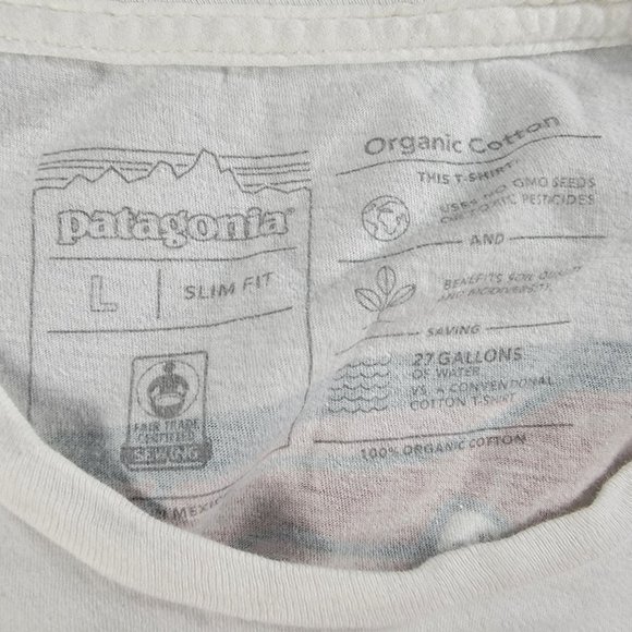 Patagonia Cosmic Peaks Mens Large White Short Sleeve T Shirt Casual Athletic - Picture 4 of 10